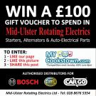 Win a £100 gift voucher from Mid Ulster Rotating Electrics - the rules.